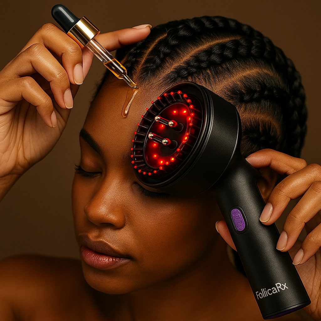 Close-up of red light and massage tips