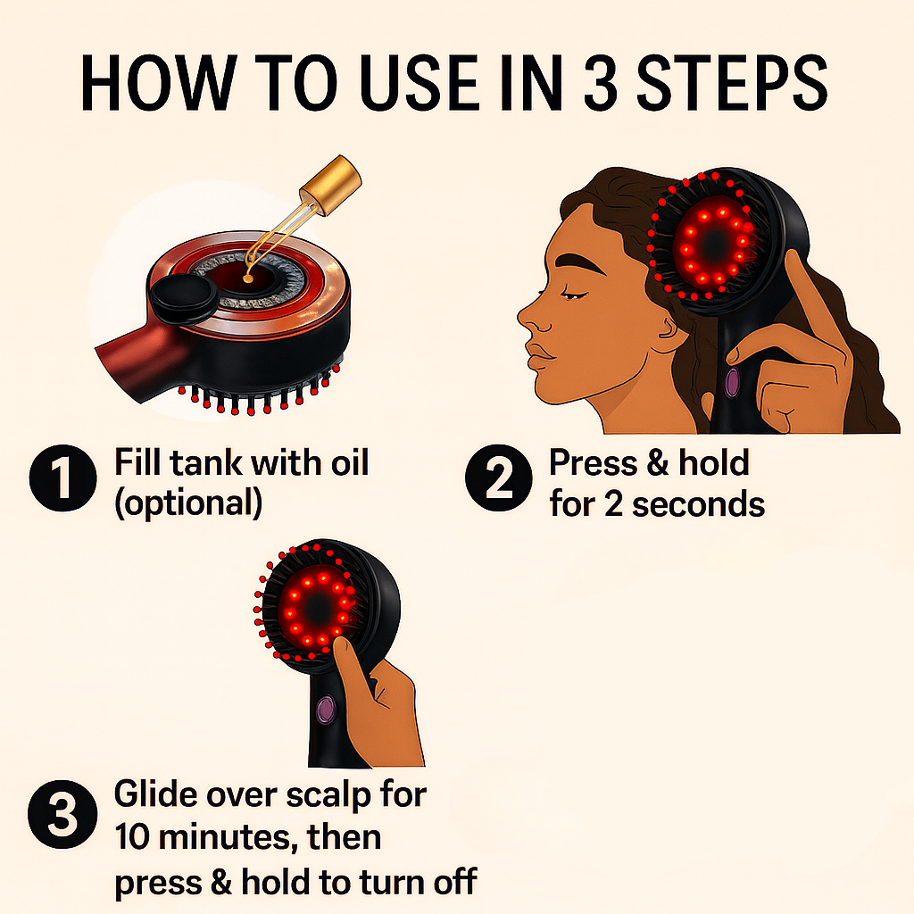 How to use the scalp massager in 3 simple steps